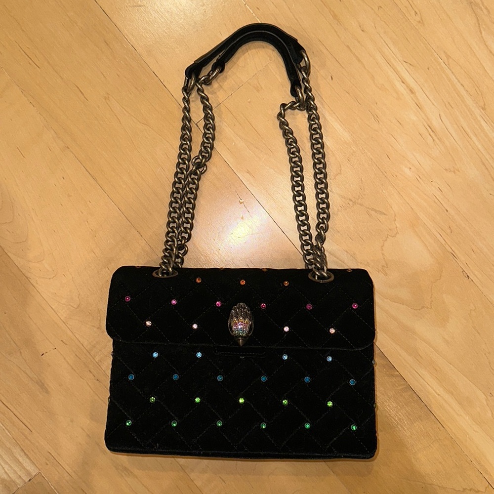 Kurt Geiger Velvet with Rainbow mini studs medium crossbody/shoulder bag